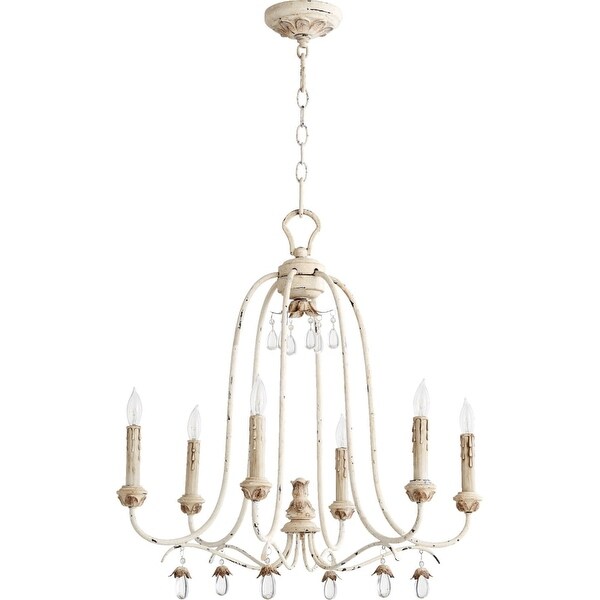 Quorum International 6144-6 Venice 6 Light 25" Wide Single Tier Chandelier with Crystal Accents