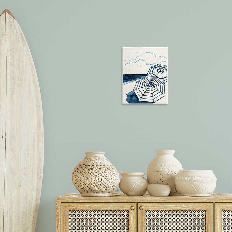Stupell Umbrellas on Minimal Beach Wall Plaque Art Design By Carol Robinson