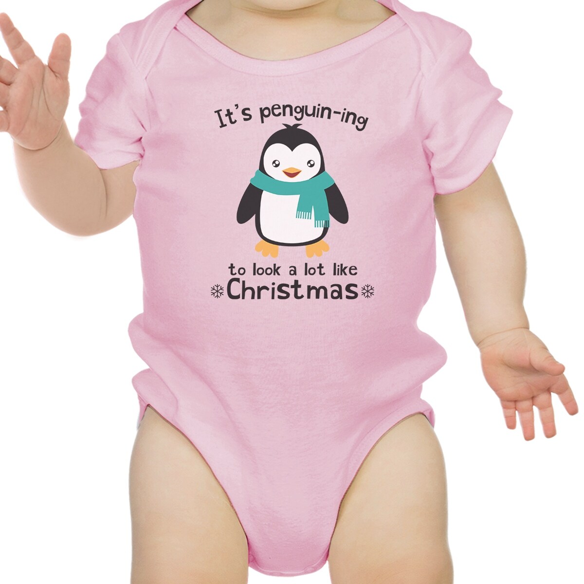 Shop 365 Printing It S Penguin Ing Funny Baby Girl Onesie Pink First Christmas Gifts On Sale Overstock 31174992