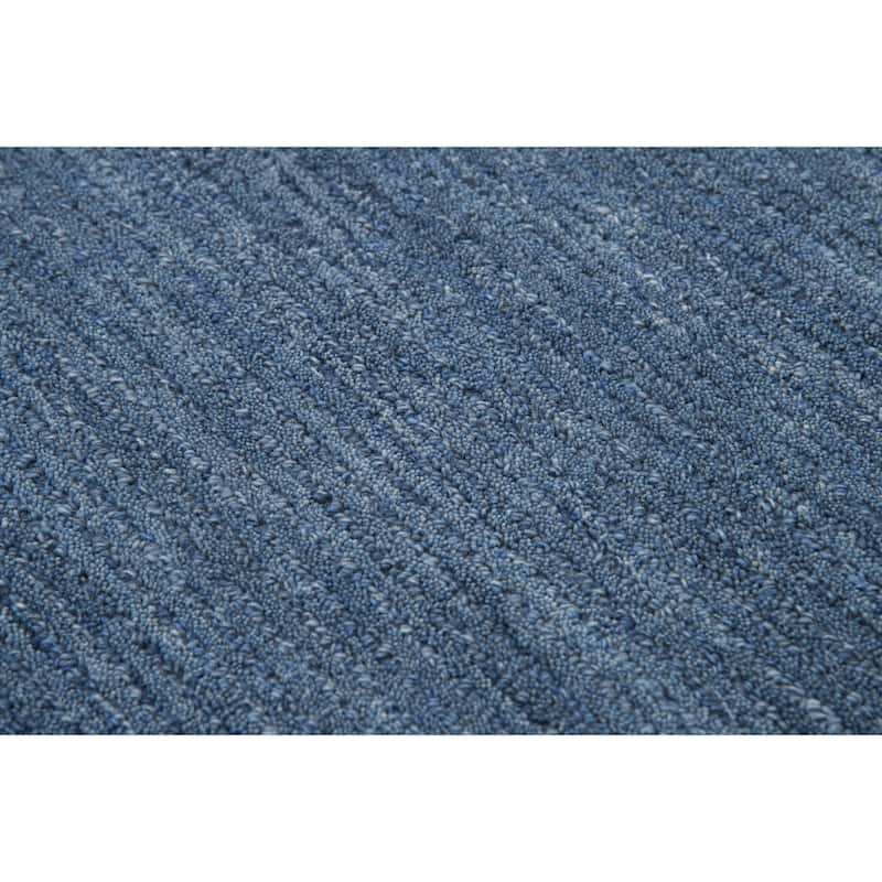 Alora Decor Emerson Blue Solid Hand-tufted Wool Rug