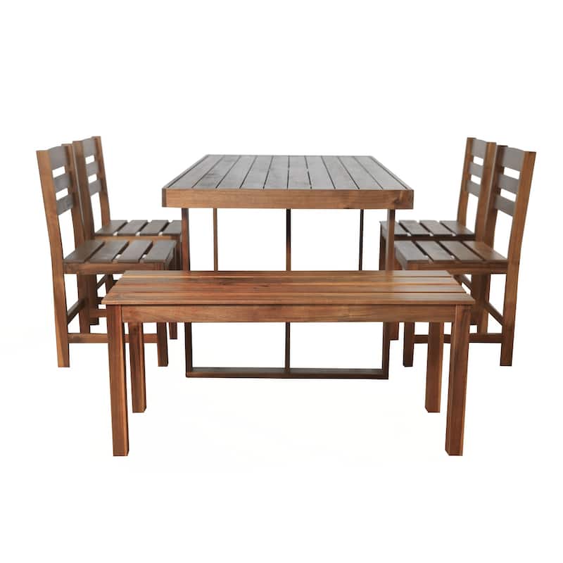 High-quality Acacia Wood Outdoor Table and Chair Set, Suitable for Patio, Balcony, Backyard