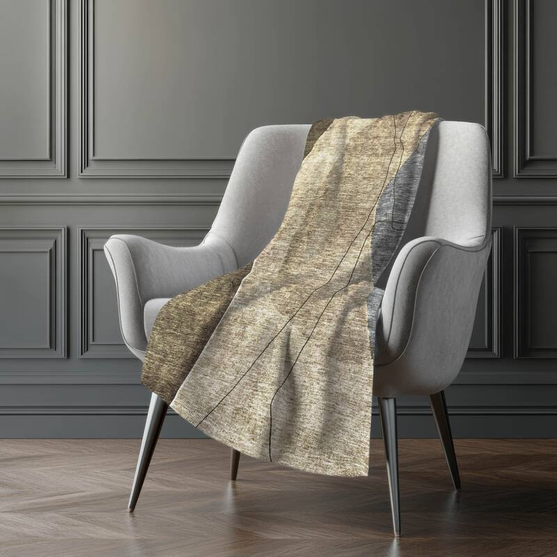 Premium Machine Washable Contemporary Abstract Sherpa Throw Blanket