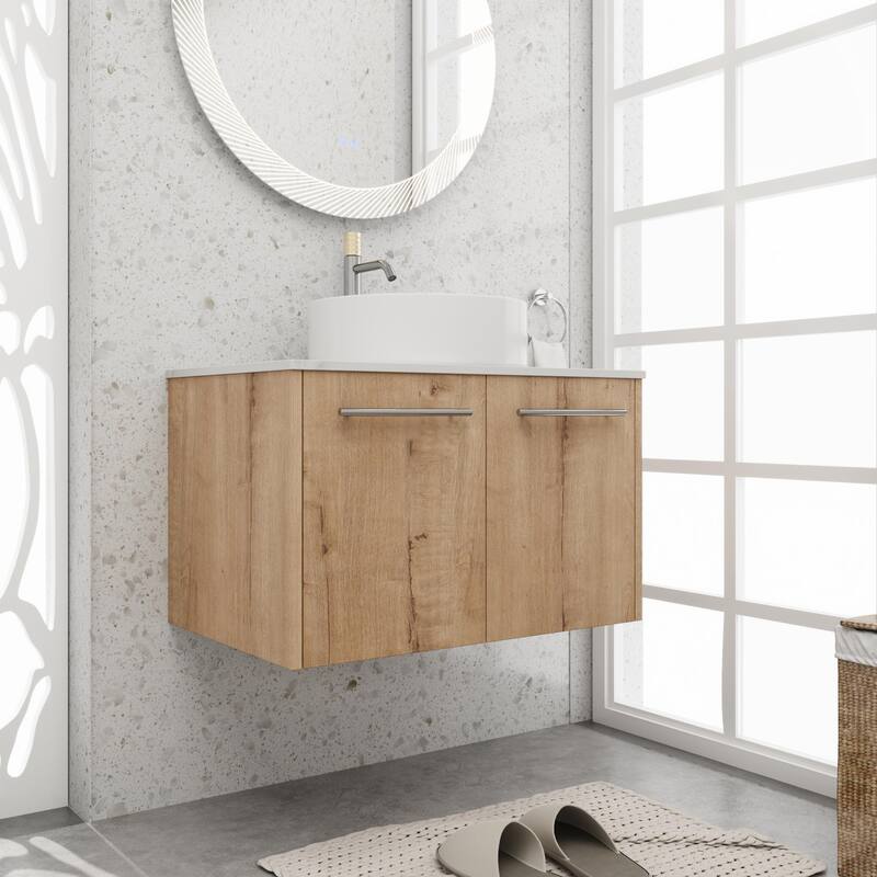 BNK 24"/30" Single Sink Bathroom Vanity with Soft Close Door, Modern Floating Vanity