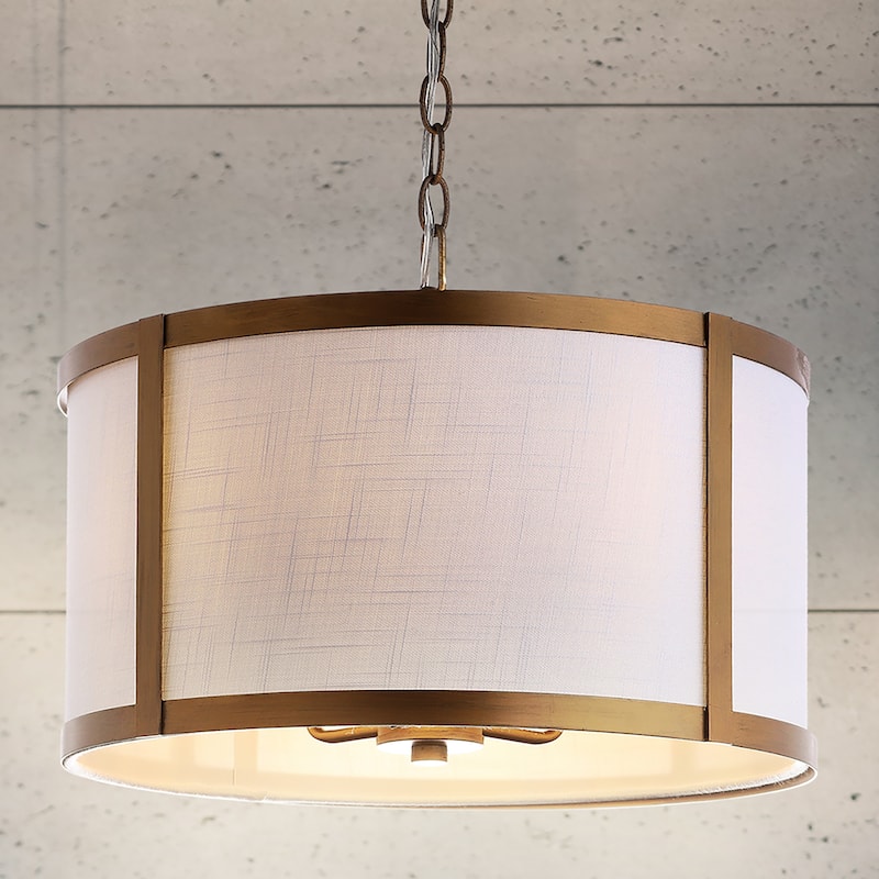 Loop 17" Metal LED Pendant Light, by JONATHAN Y - Gold