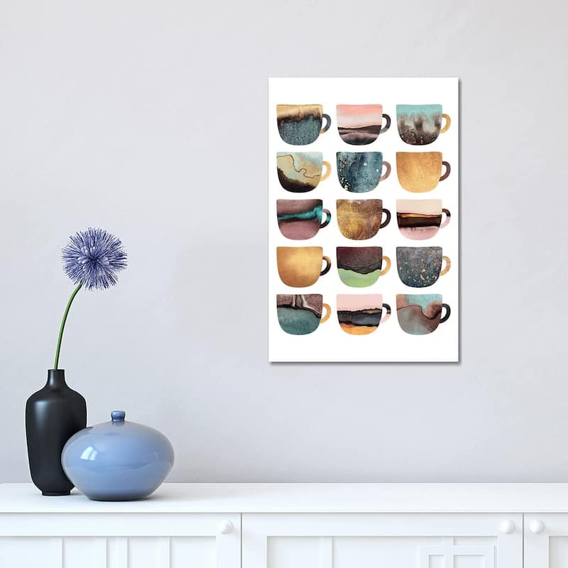 iCanvas "Earthy Coffee Cups" by Elisabeth Fredriksson Canvas Print - 18x12x1.5