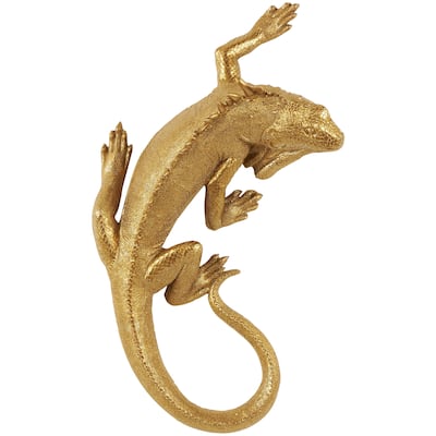 Polystone Animal Textured Climbing Home Wall Decor - Gold - Roche River Decor