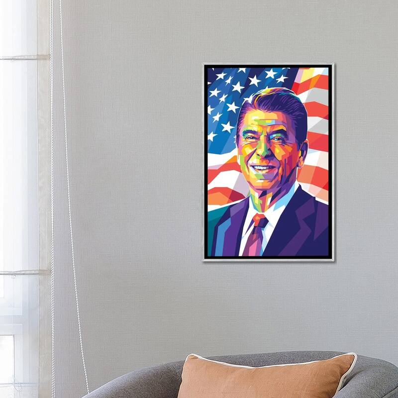 iCanvas "Ronald Reagan" by Dayat Banggai Framed