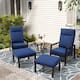 Option Navy Blue Cushion, Black Frame - Two Sets