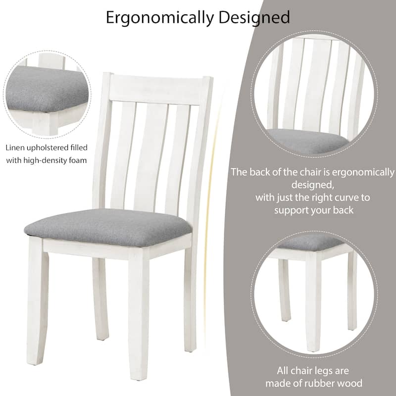 70" Dining Table Set with Extendable Table and 6 Upholstered Chairs