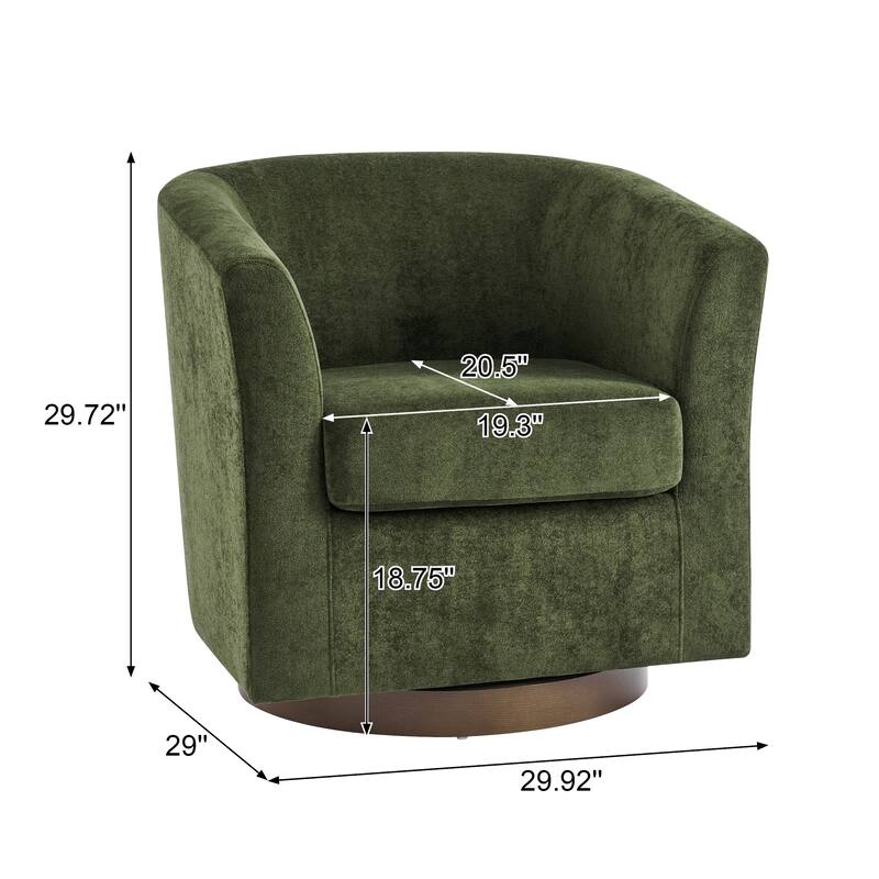 Christopher Knight Home - Halo Modern Swivel Upholstered Barrel Chair with Wooden Base