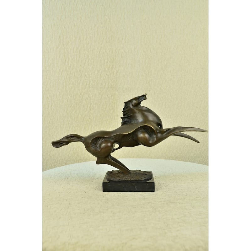 Large Abstract Modern Art Horse Gallops Bronze Sculpture Statue Figurine Figure