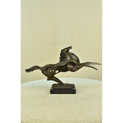 Large Abstract Modern Art Horse Gallops Bronze Sculpture Statue Figurine Figure