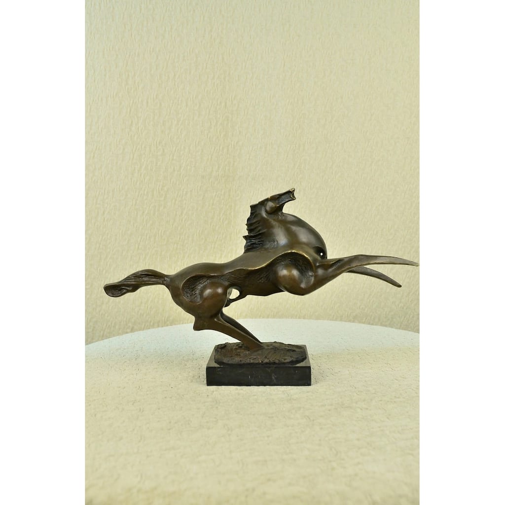 Large Abstract Modern Art Horse Gallops Bronze Sculpture Statue Figurine Figure
