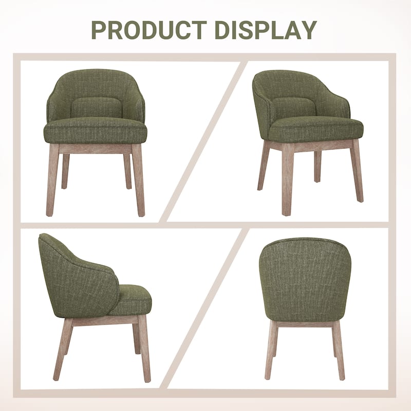 Vintage-Inspired Kitchen Chairs with Curved Backrest Tapered Metal Legs for Dining Room