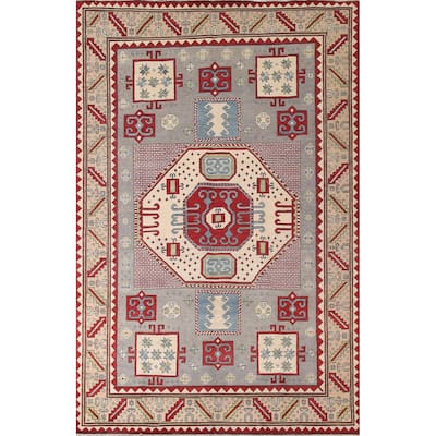 Kazak Oriental Area Rug Handmade Wool Carpet - 6'8" x 10'2"