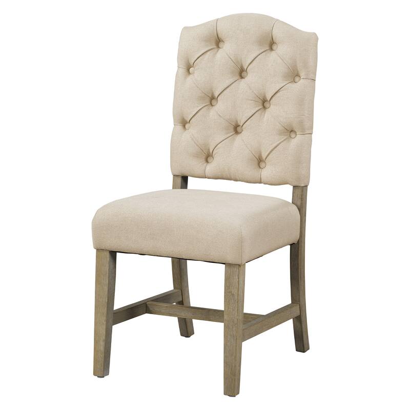 Curved 4 Piece Kitchen Dining Chair Set with Upholstered, Solid Wood Legs, High Back for Dining Room Kitchen Living Room - Beige