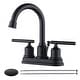 preview thumbnail 20 of 21, WOWOW 4 in. Centerset Double Handle Bathroom Faucet with Drain Kit Included