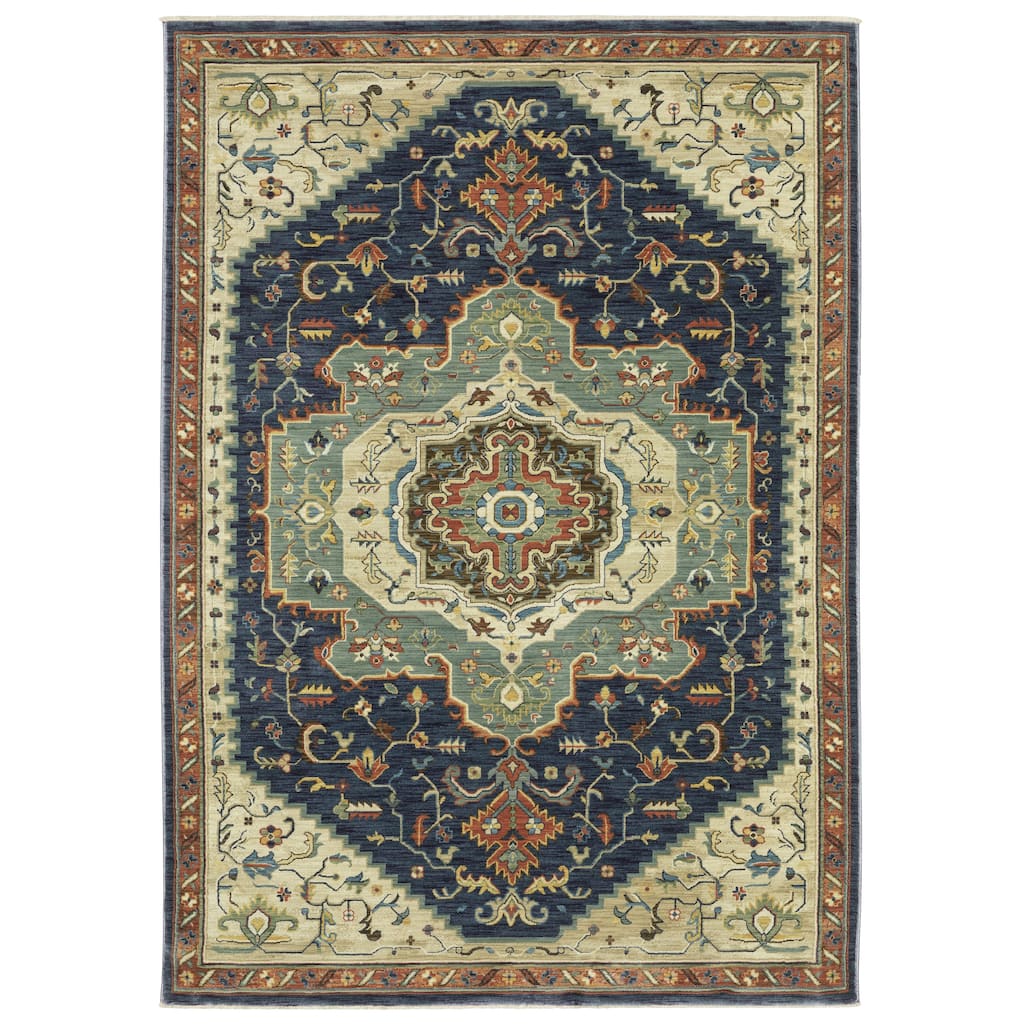 Style Haven Federica Bohemian Center Medallion Fringe Edge Area Rug