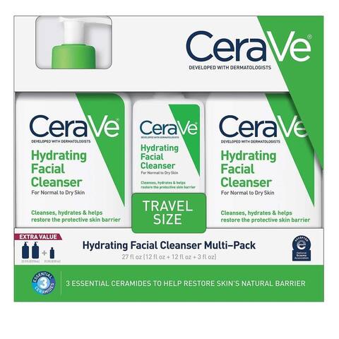 Cerave Hydrating Facial Cleanser Set, 3 Pack