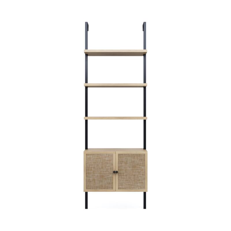 Nathan James Theo Open Shelf Industrial Bookcase with Drawers or Cabinets