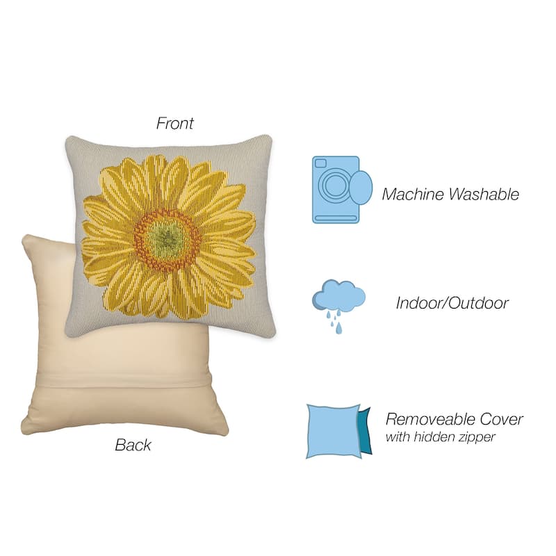 Liora Manne Marina Garden Flower Indoor/Outdoor Pillow
