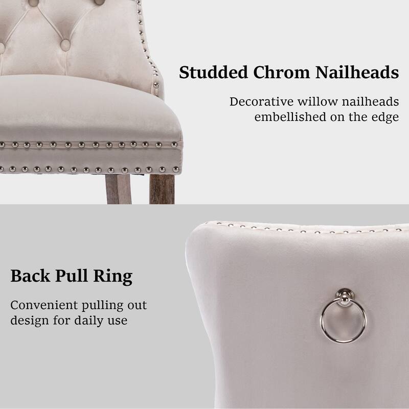 Modern Tufted Velvet Side Dining Chairs (Set of 4)