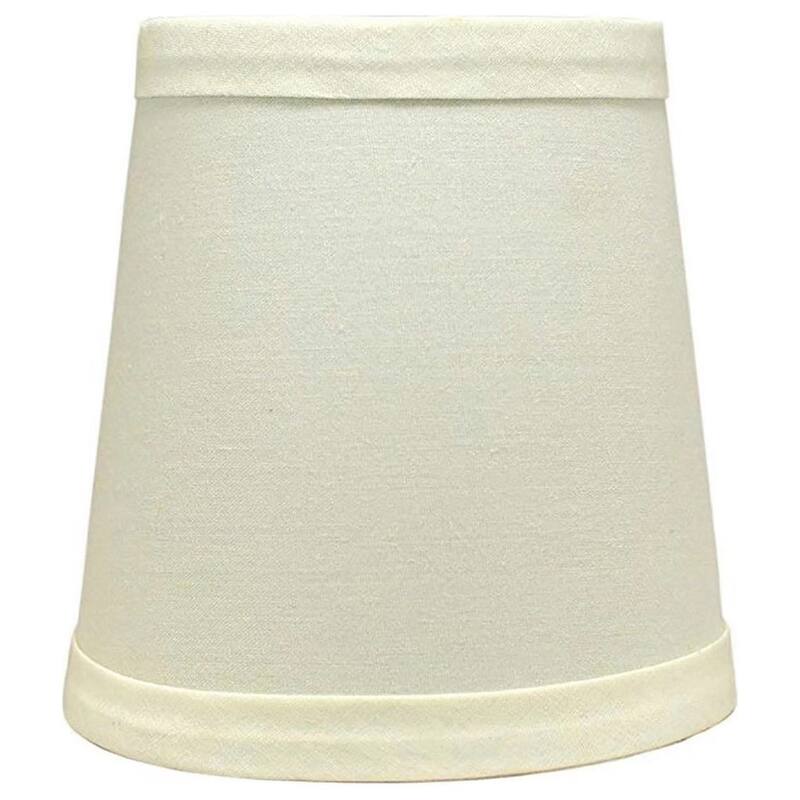 Linen Mini Chandelier Lamp Shade, Clip On, 4 inch Bottom Diameter, 4.75" Height - Single - Eggshell