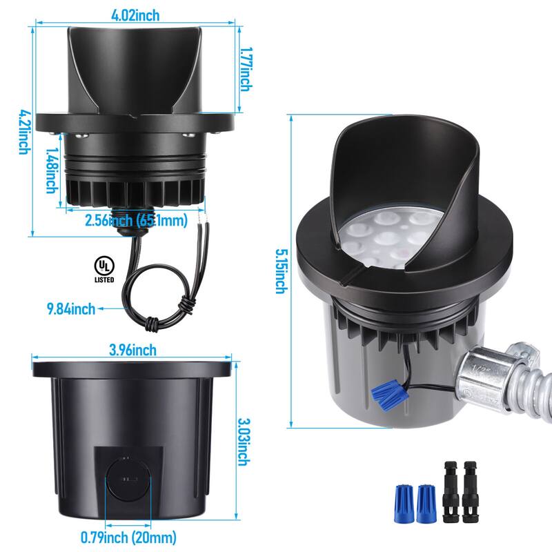 Landscape 5W Shielded Well Light Low Voltage 5CCT Selectable - 12pack