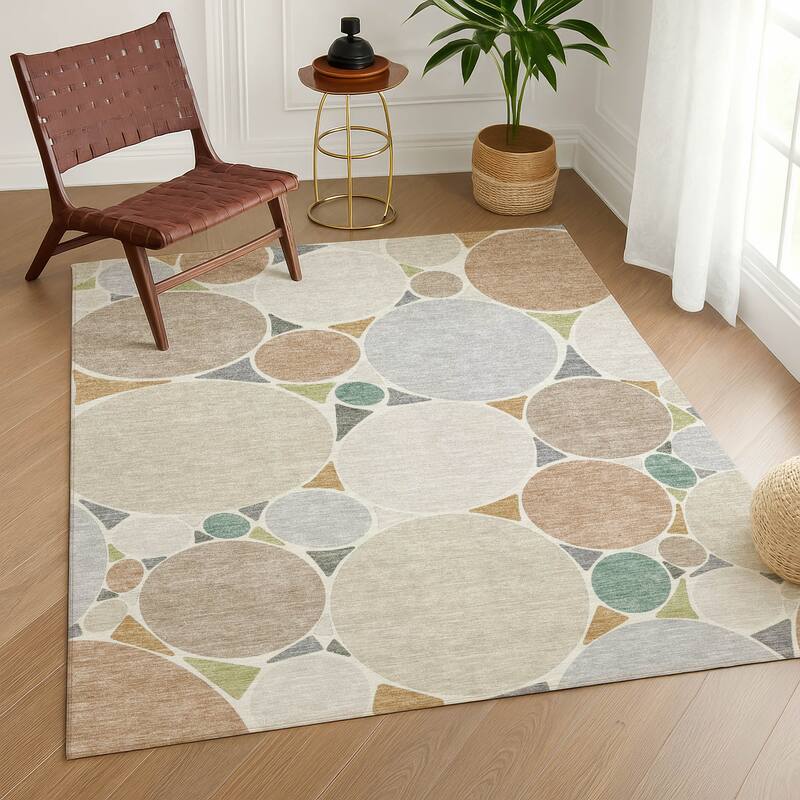 Machine Washable Indoor/ Outdoor Contemporary Rowan Chantille Rug