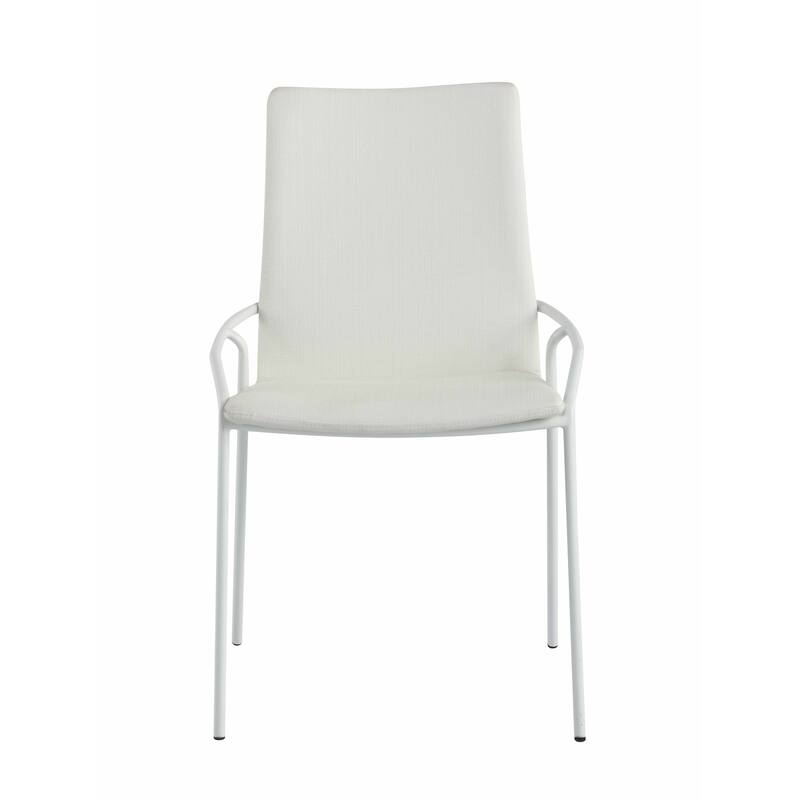 Somette Contemporary White Upholstered Side Chair, Set of 4