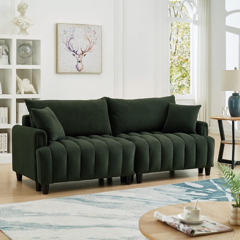 Futon Loveseat Couch Convertible into Sleeper Sofa Bed with Hidden Storage and Adjustable Backrest, Modern Loveseat Sleeper
