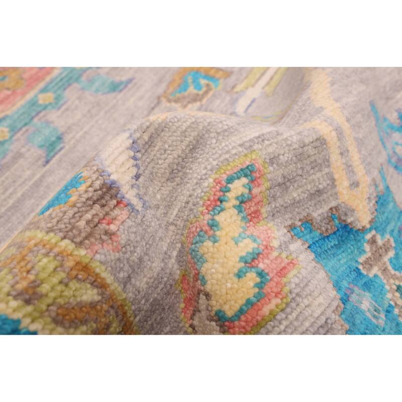 ECARPETGALLERY Hand-knotted Modern Oushak Grey Wool Rug - 10'2 x 14'0