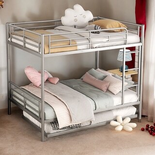 Full Over Full Metal Bunk Bed with Trundle