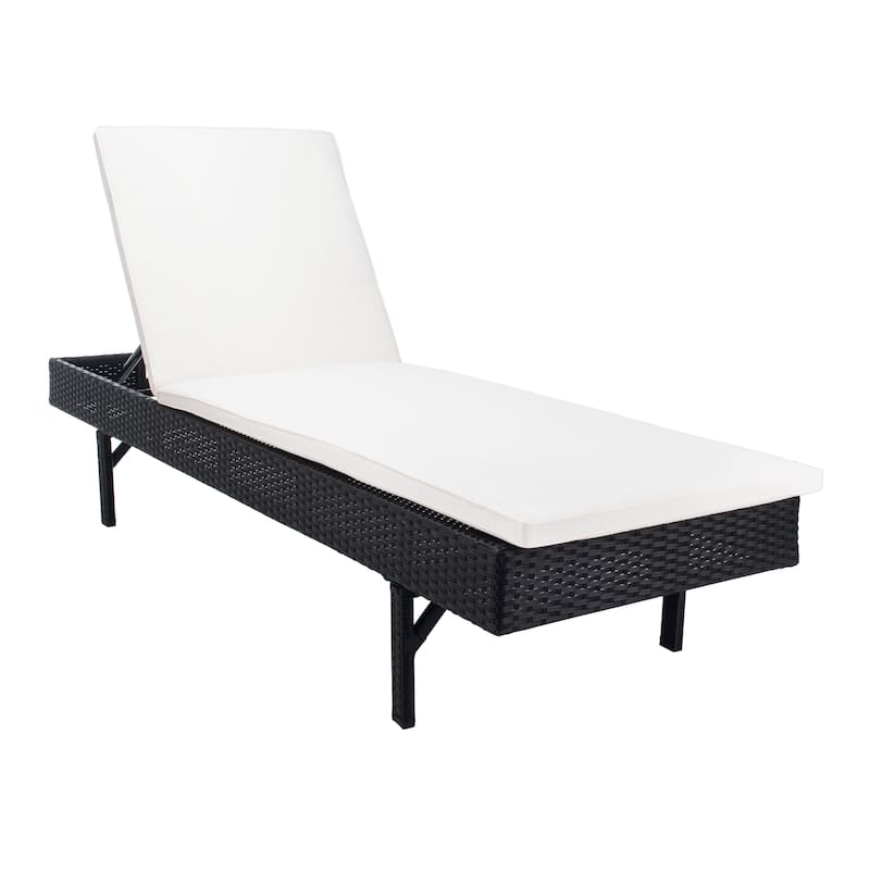 SAFAVIEH Outdoor Sanaa Sun Lounger with Cushion - 25Wx77Dx41H