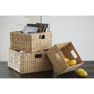 Signature Design by Ashley Elian Brown Basket Set (Set of 3) - 14"W x 14"D x 8"H