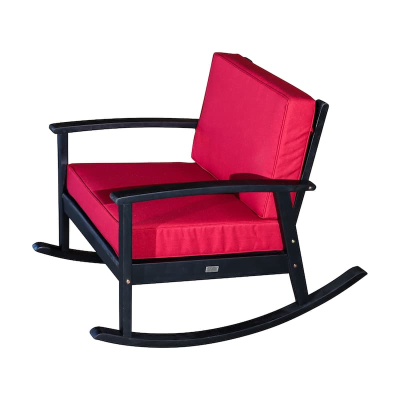 DTY Outdoor Living Longs Peak Eucalyptus Rocking Chair with Cushions