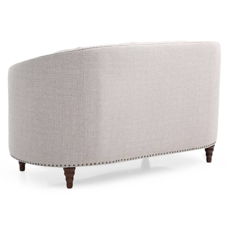 Charleston Tufted Fabric Loveseat
