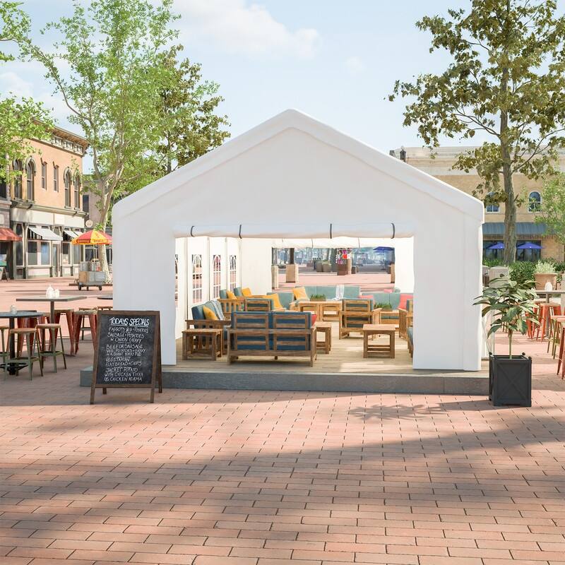 16x32FT Heavy Duty Party Tent ,with Removable Sidewalls and Storage Bags - 338.78"L x 191.9W x 133.15"H - 338.78"L x 191.9W x 133.15"H - White