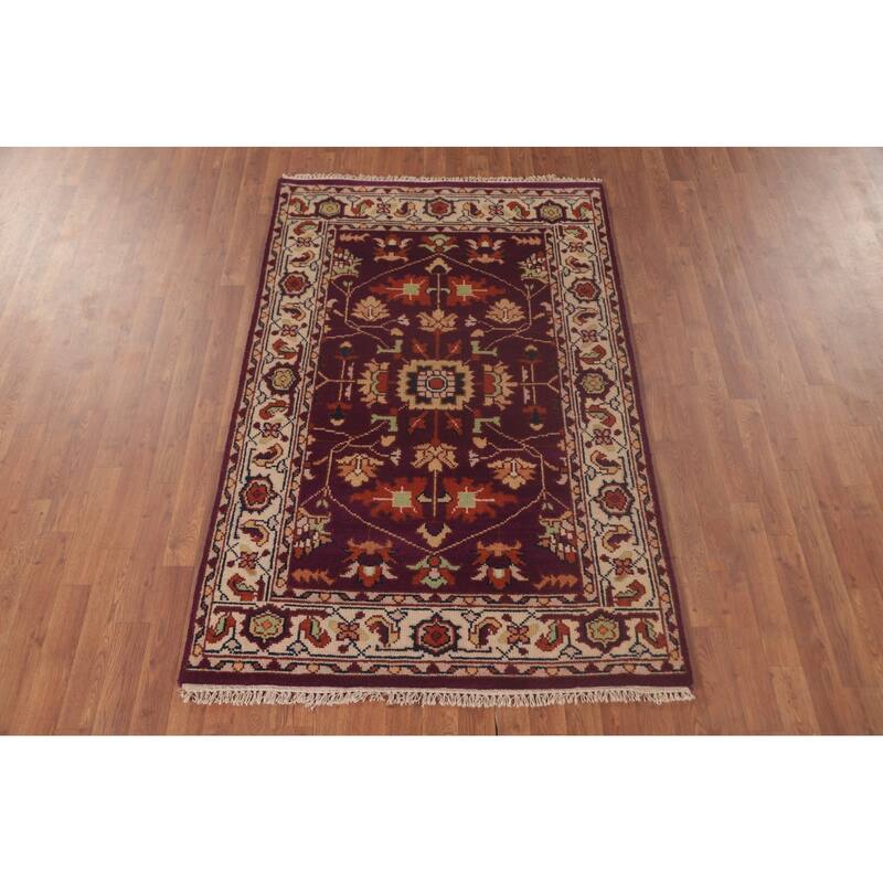 Oushak Oriental Foyer Rug Hand-Knotted Wool Carpet - 3'11" x 6'0"