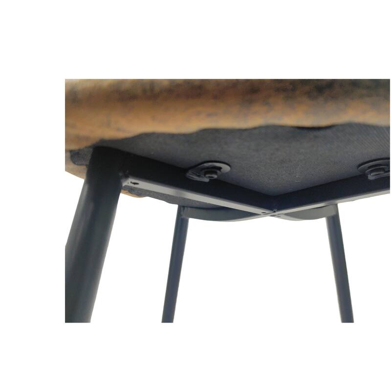 Modern Set of 4 Dining Chairs with Arched Backrest and Cushioned Seat and Black Metal Legs for Dining Room and Living Room
