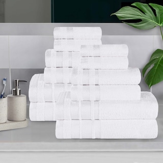 Superior Hays Cotton Medium Weight 12 Piece Bathroom Towel Set