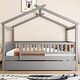 preview thumbnail 12 of 83, Montessori Bed House Bed with Trundle Bed and Headboard, Wood Daybed Platform Bed Frame No Box Spring Needed for Boys Girls