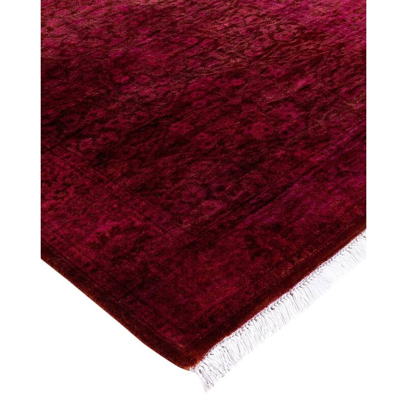 Overdyed, One-of-a-Kind Hand-Knotted Area Rug - Pink - 2' 7" x 20' 2"