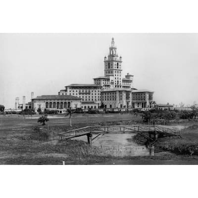 Miami Biltmore Hotel Black and White Gallery Wrapped Canvas