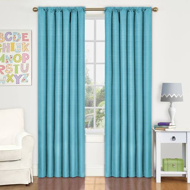 Eclipse Kendall Blackout Window Curtain Panel - 63 Inches - Turquoise