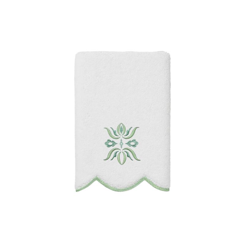 Authentic Hotel and Spa 100% Turkish Cotton FLOWER CREST Scallop Towel Collection