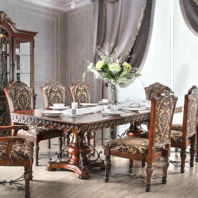 Furniture of America Nald Cherry 120-inch Wood Expandable Dining Table