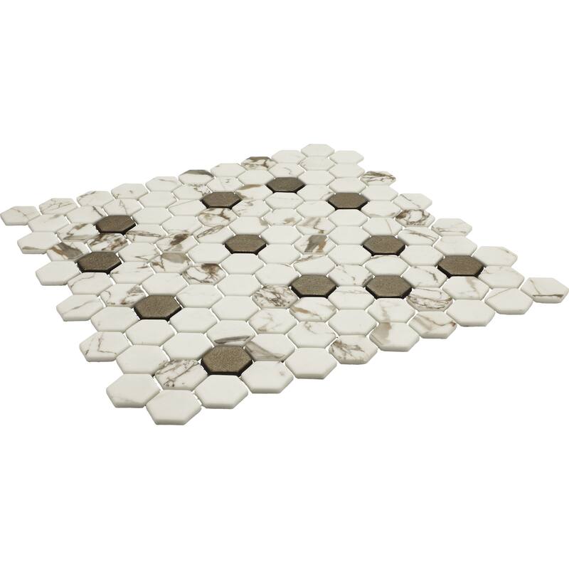 Daltile Uptown Glass 1" Hexagon Mosaic (18 PC Per Carton) (16.92 SQFT Per Carton)