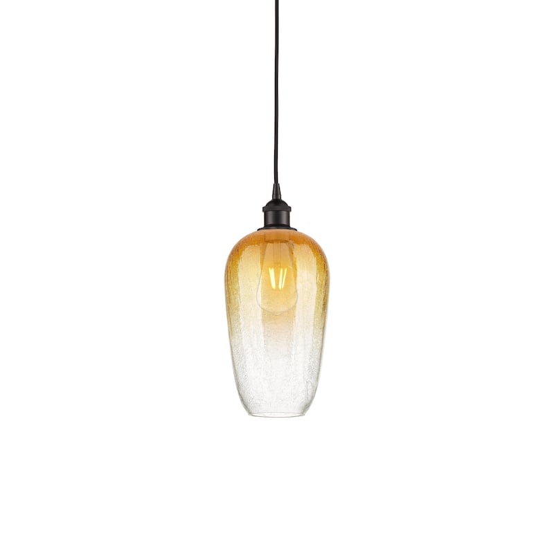 Innovations Lighting 616-1P-15-7 Brookhaven Flute Pendant Brookhaven - Oil Rubbed Bronze / Amber
