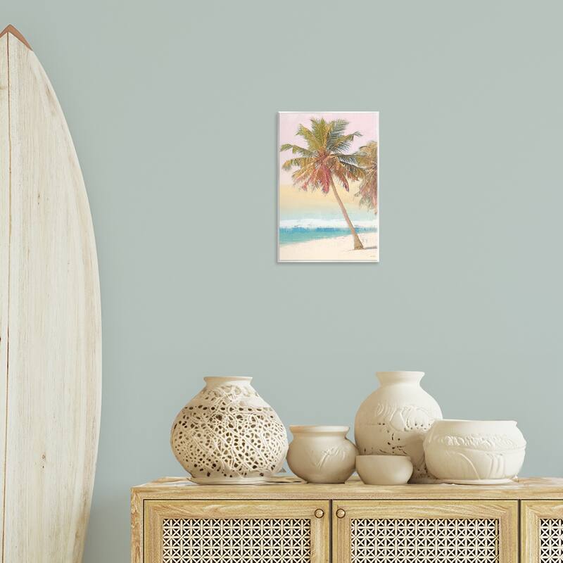 Stupell Pastel Gradient Beach Scene Wall Plaque Art Design By Amber Sterling